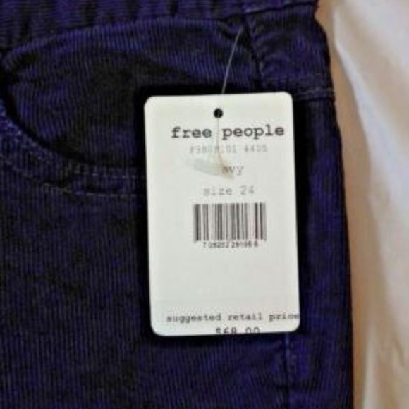 Free People Peacock Blue Low-rise Skinny Sz 24 - Picture 3 of 8